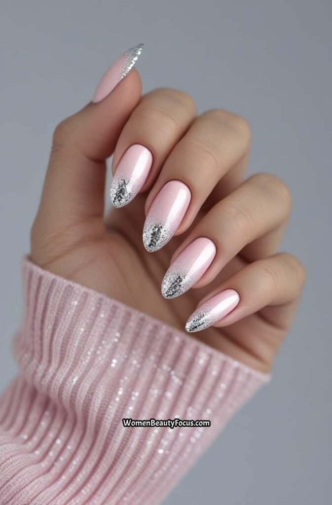 5. Blush Pink Nails with Subtle Glitter Fade