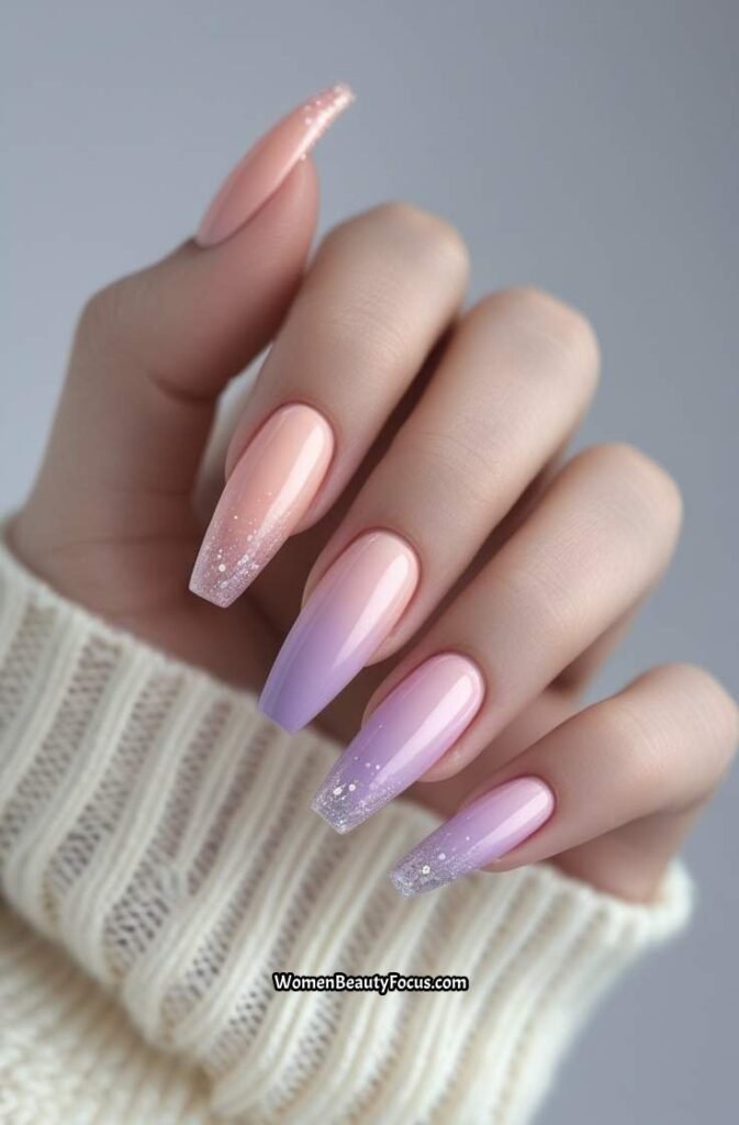 5. Pastel Ombre Nails with Glitter
