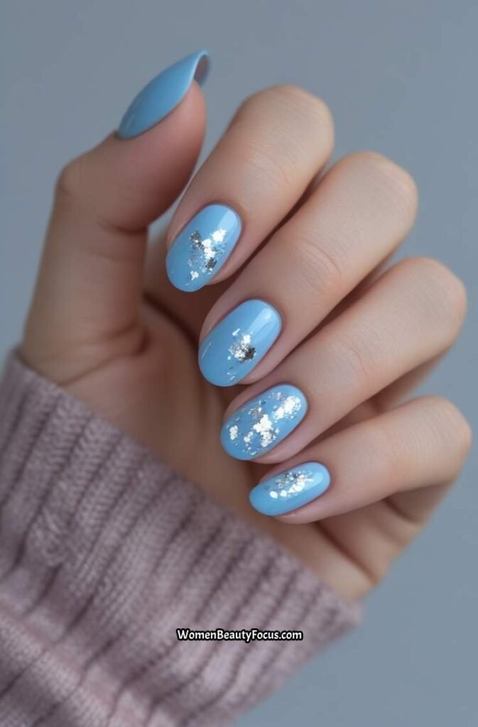 5. Periwinkle Blue with Silver Foil