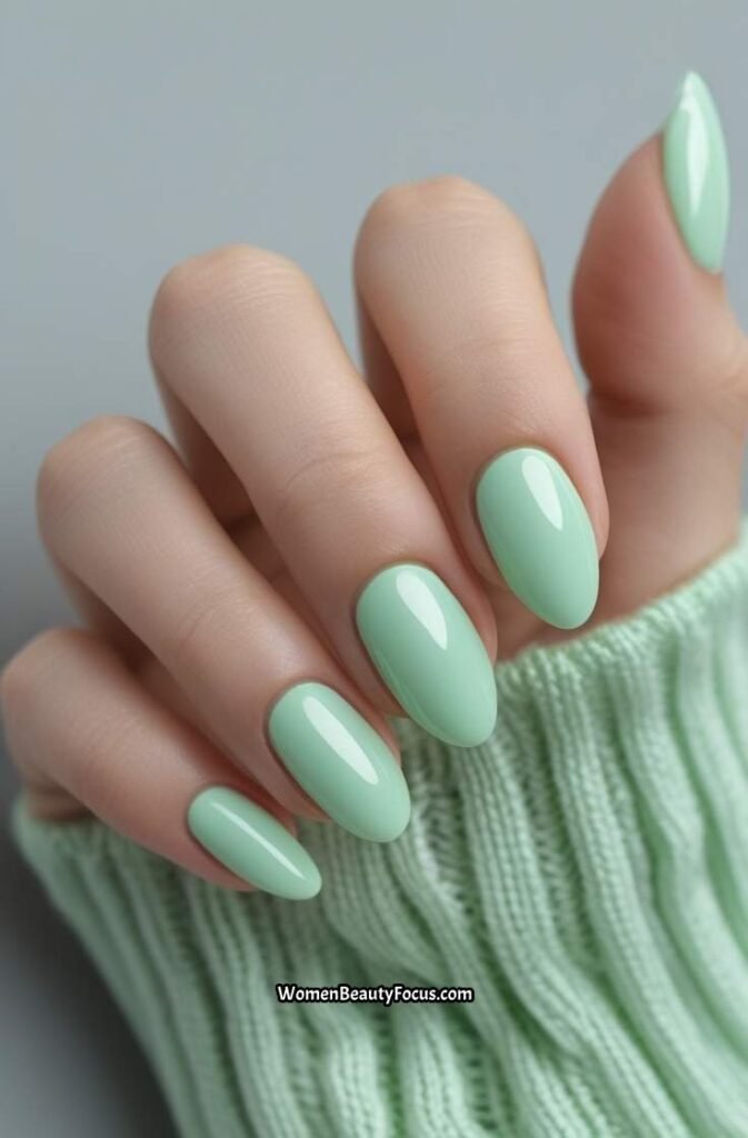 6. Fresh Mint Green Nails