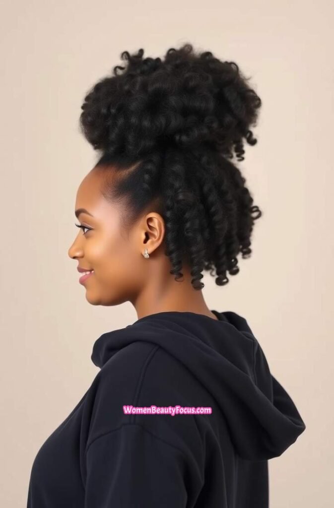6. High Puff with Defined Curls Side View