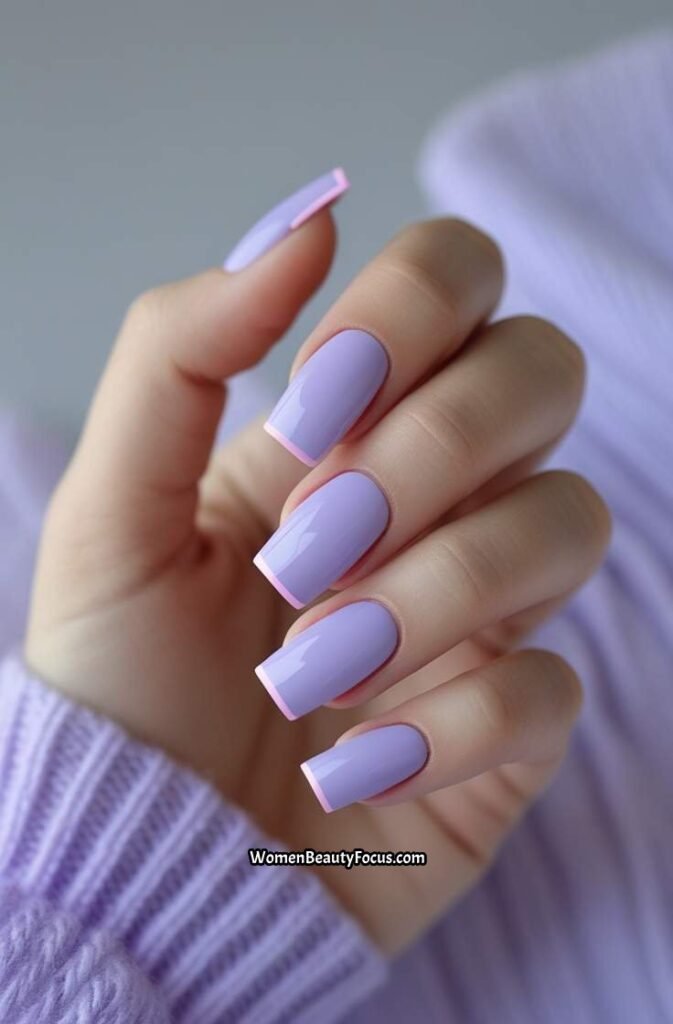 6. Pastel Lavender French Tips