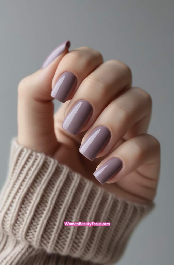 7. Soft Mauve Nails with Square Shape