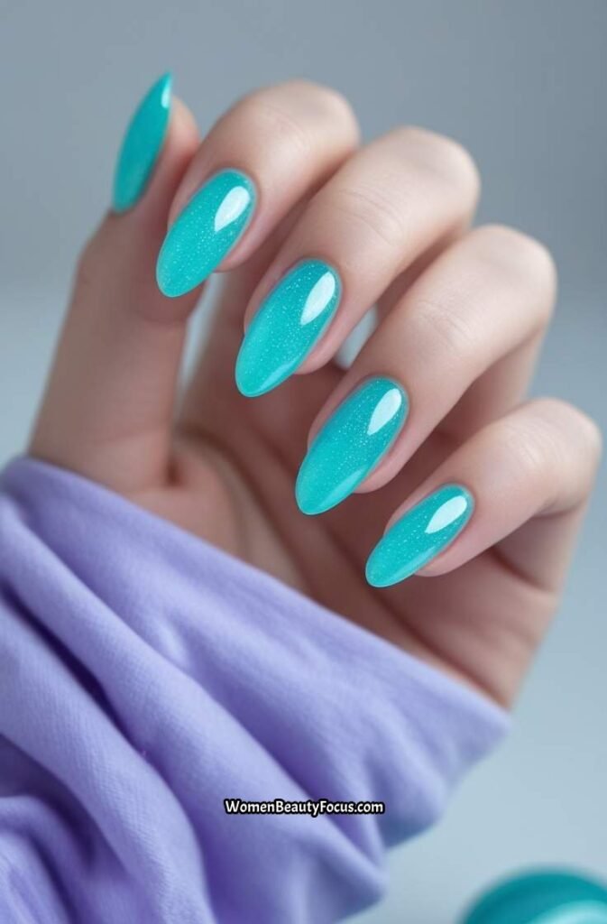 7. Turquoise Jelly Nails