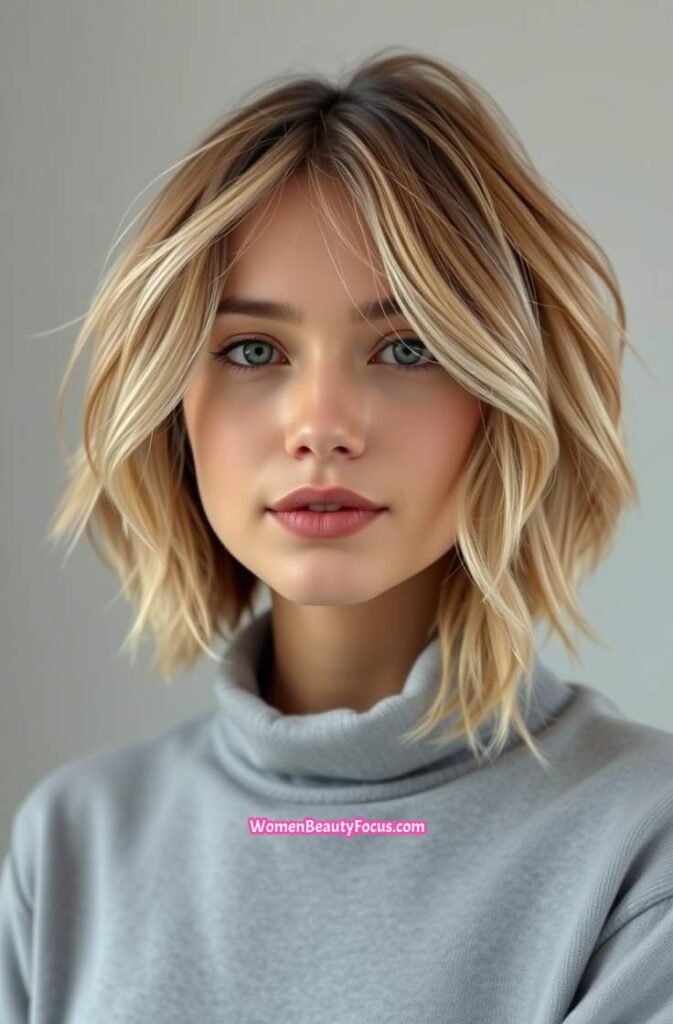 7. Wispy Shoulder Length Shag FrontStraight View