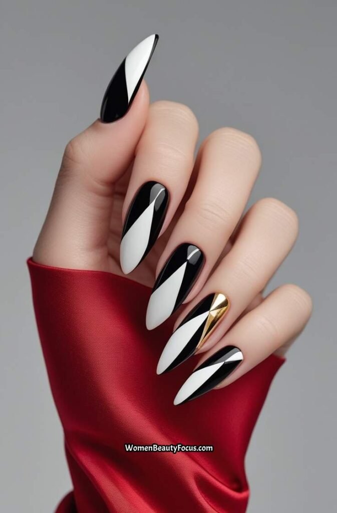 8. Bold Geometric Nails