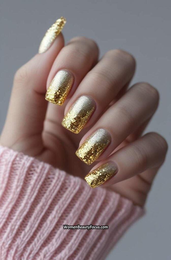8. Glitter Gradient Nails