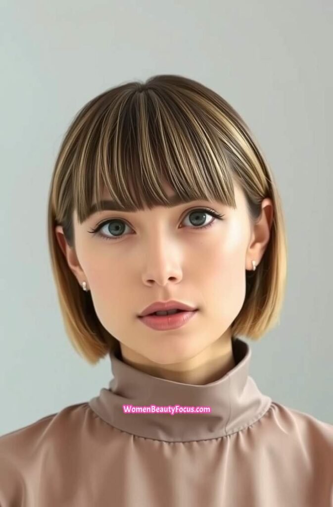 9. Sleek Straight Hair with Blunt Ends FrontStraight View