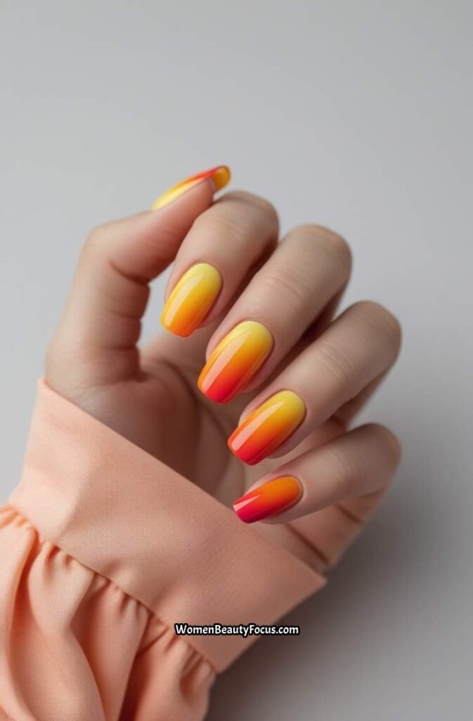 9. Sunset Gradient Nails
